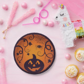 Kürbisgesicht und Spinne der Kürbislaterne Hallowe Pappteller (Party)