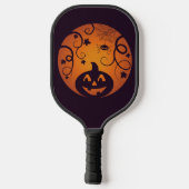 Kürbisgesicht und Spinne der Kürbislaterne Hallowe Pickleball Schläger (Rückseite)