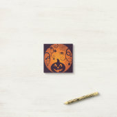 Kürbisgesicht und Spinne der Kürbislaterne Hallowe Post-it Klebezettel (Auf Schreibtisch)