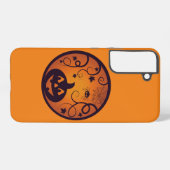 Kürbisgesicht und Spinne der Kürbislaterne Hallowe Samsung Galaxy Hülle (Rückseite (Horizontal))