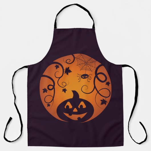 Kürbisgesicht und Spinne der Kürbislaterne Hallowe Schürze (Vorderseite)