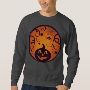 Kürbisgesicht und Spinne der Kürbislaterne Hallowe Sweatshirt