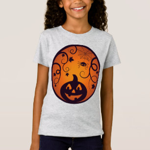 Kürbisgesicht und Spinne der Kürbislaterne Hallowe T-Shirt