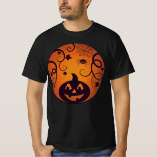 Kürbisgesicht und Spinne der Kürbislaterne Hallowe T-Shirt