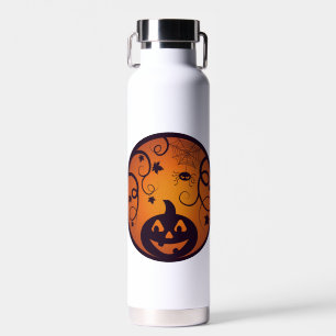 Kürbisgesicht und Spinne der Kürbislaterne Hallowe Trinkflasche
