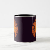 Kürbisgesicht und Spinne der Kürbislaterne Hallowe Zweifarbige Tasse (Mittel)