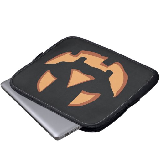 Kürbisgesicht zu Halloween Laptopschutzhülle (Vorne Knopf)