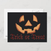 Kürbisgesicht zu Halloween Postkarte (Vorne/Hinten)
