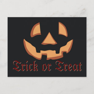 Kürbisgesicht zu Halloween Postkarte