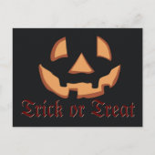 Kürbisgesicht zu Halloween Postkarte (Vorderseite)
