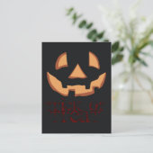 Kürbisgesicht zu Halloween Postkarte (Stehend Vorderseite)