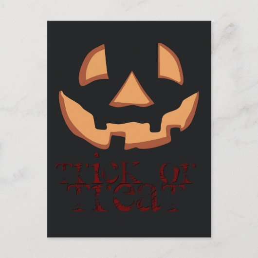 Kürbisgesicht zu Halloween Postkarte (Vorderseite)