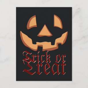 Kürbisgesicht zu Halloween Postkarte