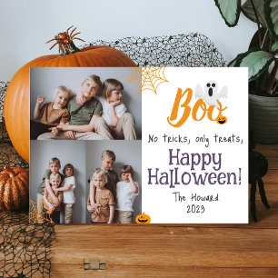 Kürbisgespenst Kürbis Halloween-Fotocollage Feiertagskarte
