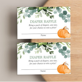 Kürbisgewächse Babydusche-Windeln-Gewinnkarten Begleitkarte