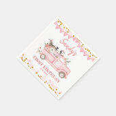 Kürbisgewächse Pink-LKW-LKW-Antrieb durch Geburtst Serviette (Ecke)