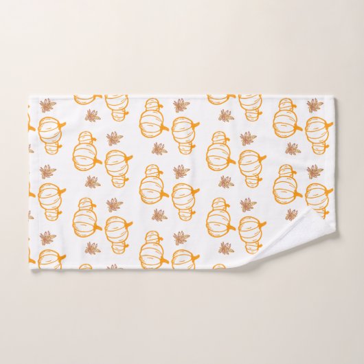 Kürbisgewächse und Blätter im Herbst Badhandtuch Set (Handtuch)