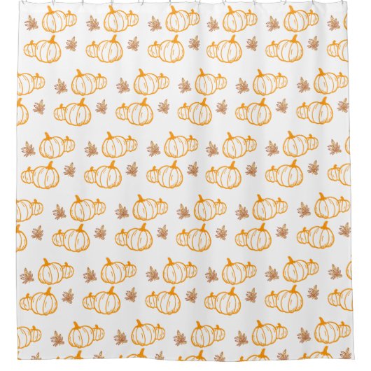 Kürbisgewächse und Blätter im Herbst Duschvorhang (Vorderseite)