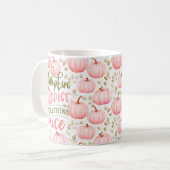 Kürbisgewürz Alles Schöne Rosa Muster Herbst Kaffeetasse (Vorderseite Links)