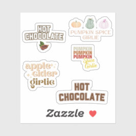 Kürbisgewürz, Apfelwein, heiße Schokolade Aufkleber