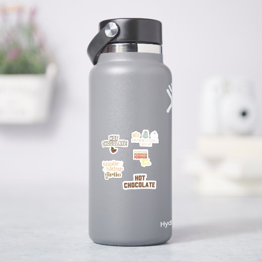 Kürbisgewürz, Apfelwein, heiße Schokolade Aufkleber (HydroFlask)