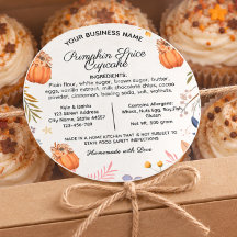 Kürbisgewürz-Cupcake Cottage Law Food-Etikett