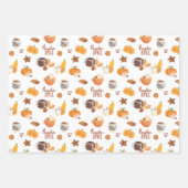 Kürbisgewürz Erntedank Halloween-Orangenwrappi Geschenkpapier Set (Vorderseite 2)