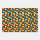 Kürbisgewürz Erntedank Halloween-Orangenwrappi Geschenkpapier Set (Vorderseite)