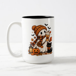 Kürbisgewürz-Geist Kuschel-Halloween Zweifarbige Tasse