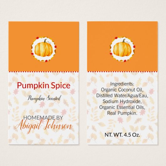 Kürbisgewürz | Geschenkmarke (Vorne & Hinten)