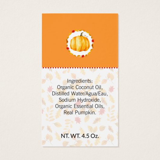 Kürbisgewürz | Geschenkmarke (Rückseite)