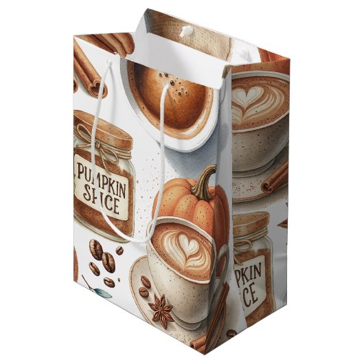 Kürbisgewürz Geschenktasche Medium Mittlere Geschenktüte (Vorderseite Schrägansicht)