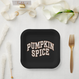 Kürbisgewürz Herbst-Shirt Thanksgiving Pappteller
