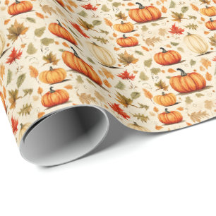 Kürbisgewürz Herbstlaub Rustikales Geschenkverpack Geschenkpapier