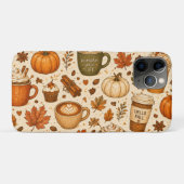 Kürbisgewürz-Kaffee-Herbstmuster  Case-Mate iPhone Hülle (Rückseite (Horizontal))