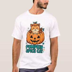 Kürbisgewürz-Katze Halloween Orange Katze in Kürbi T-Shirt