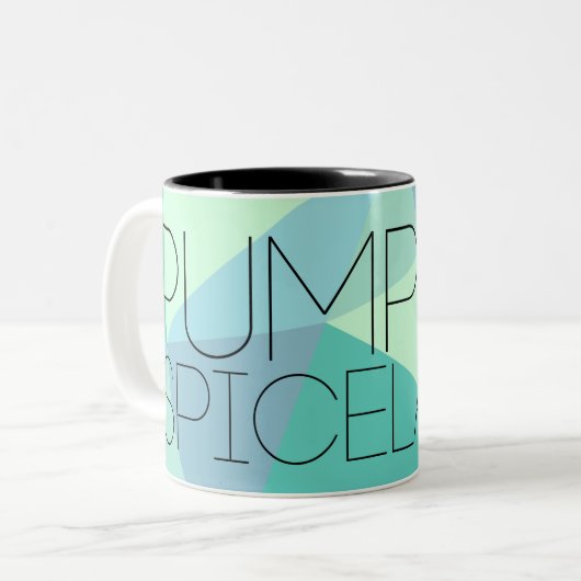 Kürbisgewürz Latte geometrische Design halloween Zweifarbige Tasse (Vorderseite Links)