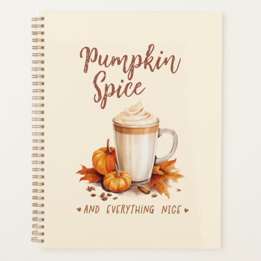 Kürbisgewürz - Latte & Herbstblätter Planer (Vorderseite)