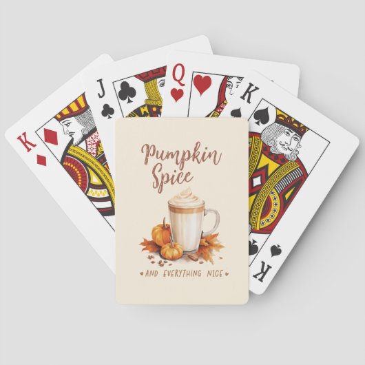 Kürbisgewürz - Latte & Herbstblätter Spielkarten (Rückseite)
