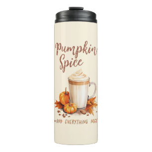 Kürbisgewürz - Latte & Herbstblätter Thermosbecher