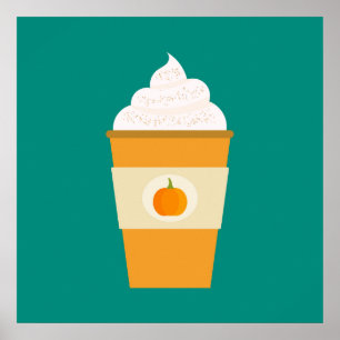 Kürbisgewürz-Latte-Kaffee Poster
