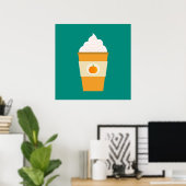 Kürbisgewürz-Latte-Kaffeemaschine Poster (Heimbüro)
