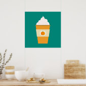 Kürbisgewürz-Latte-Kaffeemaschine Poster (Küche)