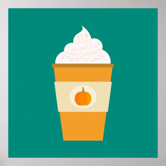 Kürbisgewürz-Latte-Kaffeemaschine Poster (Vorne)