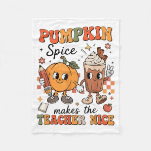 Kürbisgewürz macht Lehrer nett Herbst Thanksgiving Fleecedecke