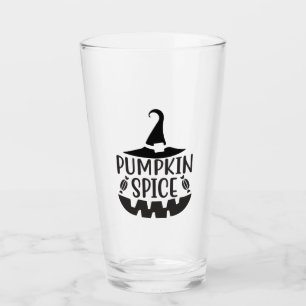 Kürbisgewürz mit einer Jack-O-Lantern-Hexe Glas