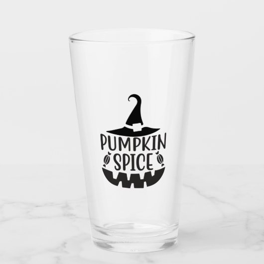 Kürbisgewürz mit einer Jack-O-Lantern-Hexe Glas (Vorderseite)