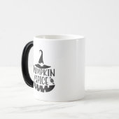 Kürbisgewürz mit einer Jack-O-Lantern-Hexe Verwandlungstasse (Vorderseite Links)