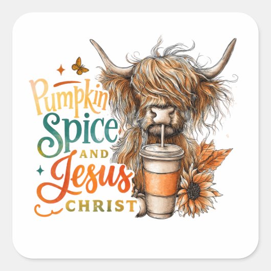 Kürbisgewürz... Quadratischer Aufkleber (Vorderseite)