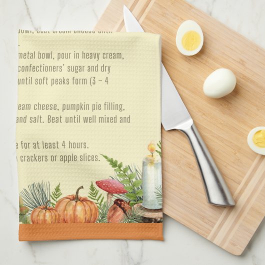 Kürbisgewürz-Rezept Geschirrtuch (Viertel Falte)